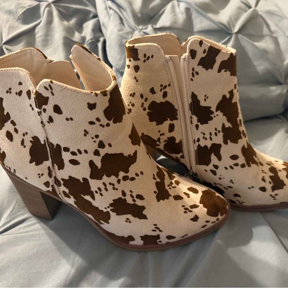 Altar'd State Brown and Cream Ankle Boots
